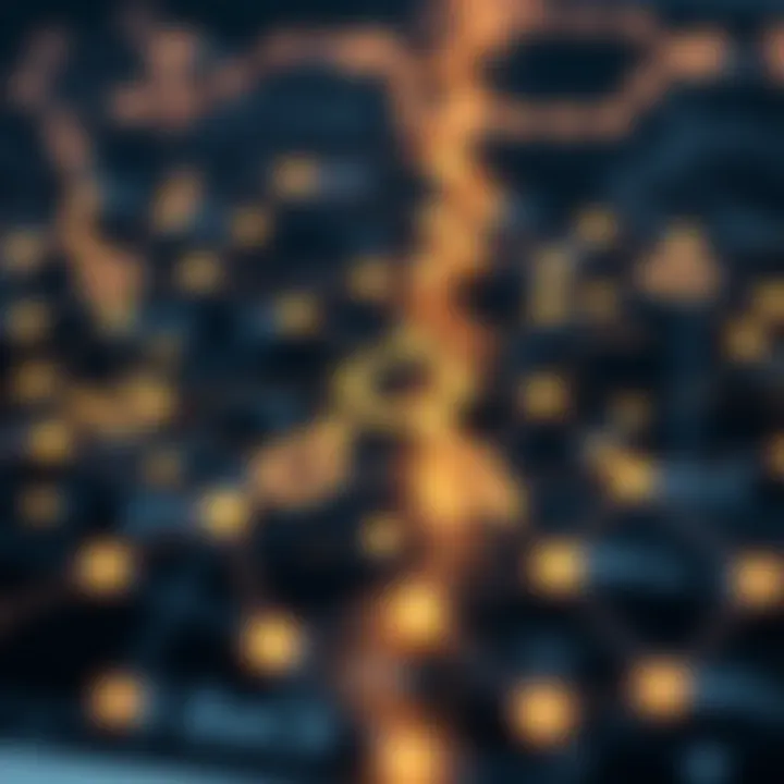 Understanding Blockchain Technology A complex blockchain diagram showing interconnected nodes and transactions