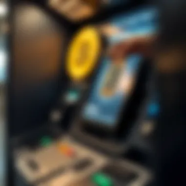 Detailed Look at Bitcoin ATM Interface Close-up of Bitcoin ATM interface