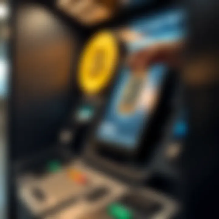 Detailed Look at Bitcoin ATM Interface Close-up of Bitcoin ATM interface