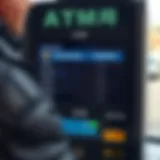 Bitcoin ATM displaying transaction options