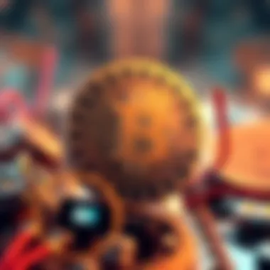 A detailed illustration of blockchain technology functioning.