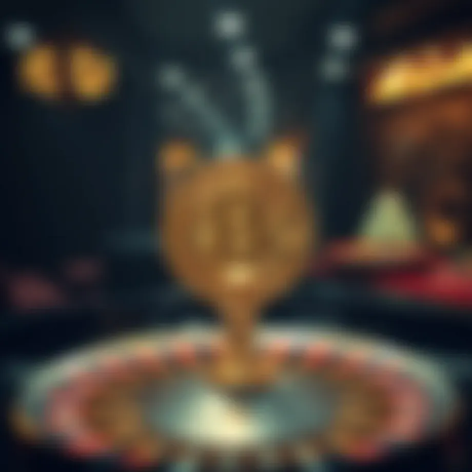 Conceptual representation of Bitcoin roulette gameplay