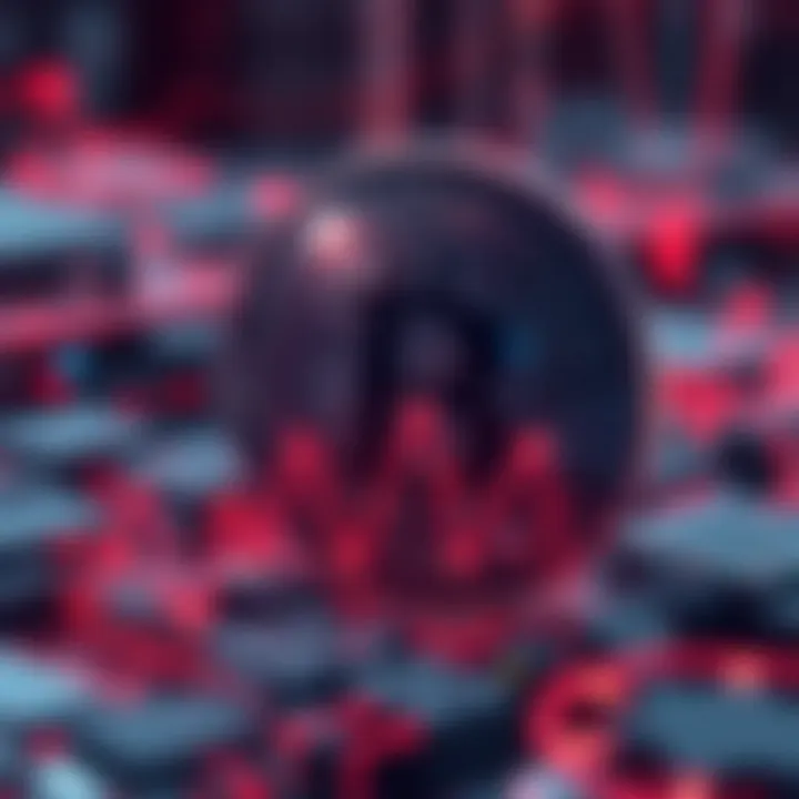 A digital illustration showcasing technological advancements in blockchain