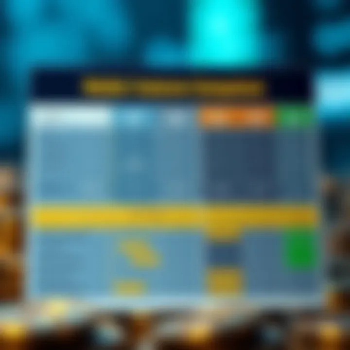 Comparison chart of various Bitcoin wallets features and security levels