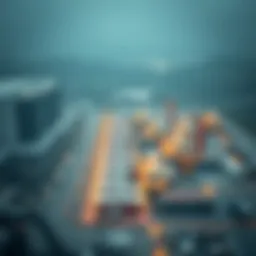 Aerial view of a large cryptocurrency mining facility