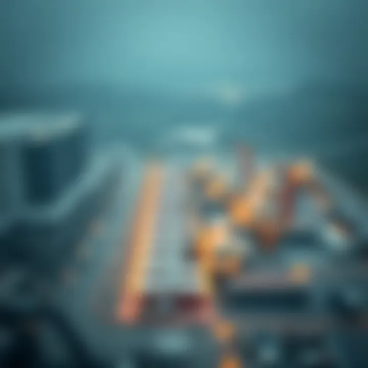 Aerial view of a large cryptocurrency mining facility