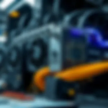 Close-up of advanced mining hardware and technology