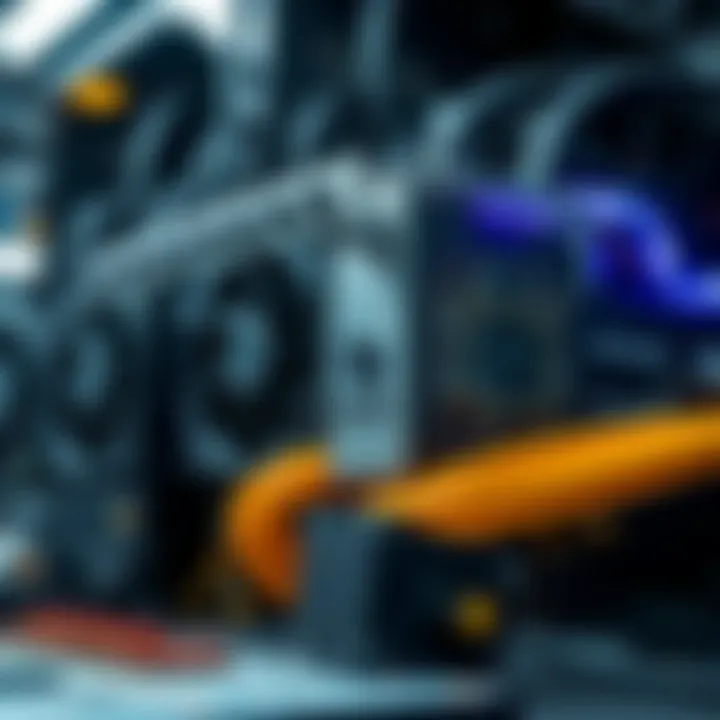 Close-up of advanced mining hardware and technology