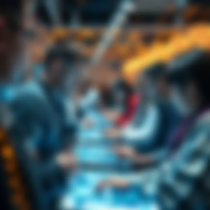 A community interaction scene depicting user engagement on a digital platform