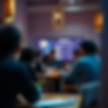 Illustration depicting an engaging community forum on DigiNestle