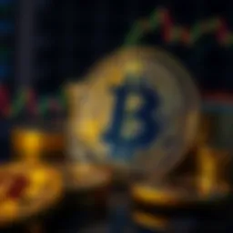 Conceptual representation of cryptocurrency trading