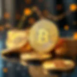 A digital representation of cryptocurrency coins