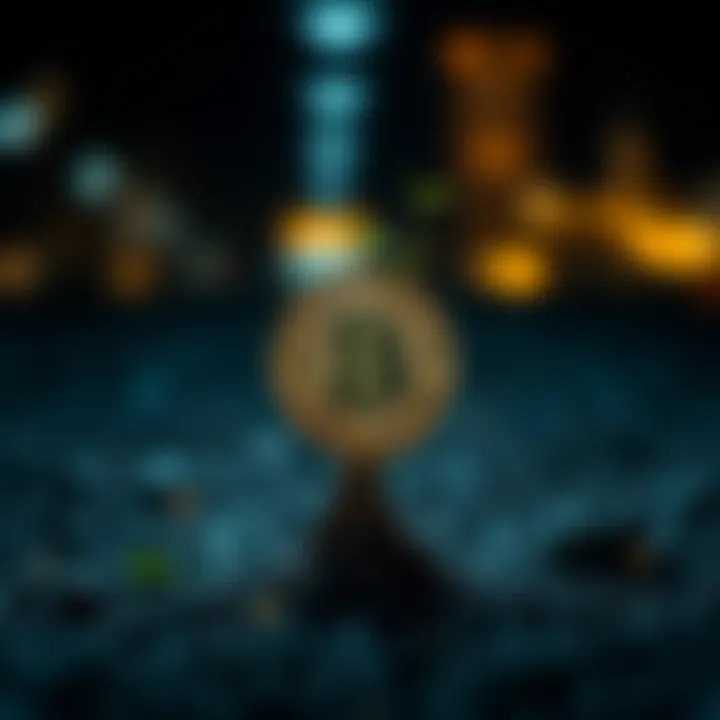 Illustration depicting the interaction of cryptocurrencies with rootstock