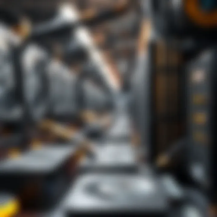 A visual representation of cryptocurrency mining equipment and its components