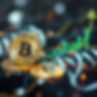 Abstract concept of finance and cryptocurrency integration