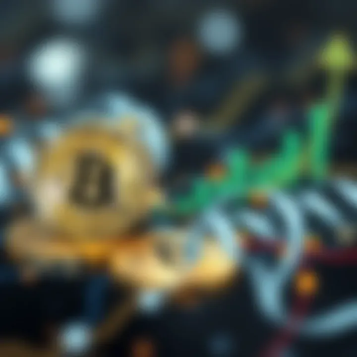 Abstract concept of finance and cryptocurrency integration