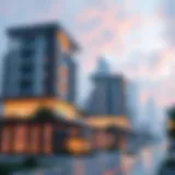 A futuristic representation of digital real estate in a virtual world