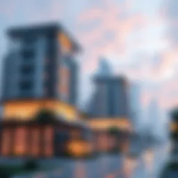 A futuristic representation of digital real estate in a virtual world