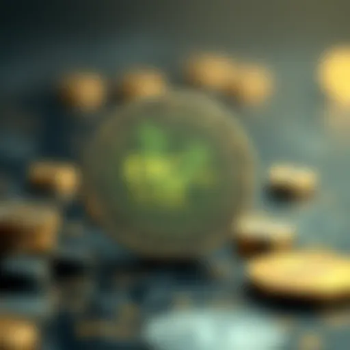 Conceptual illustration of ERC 1155 standard in blockchain
