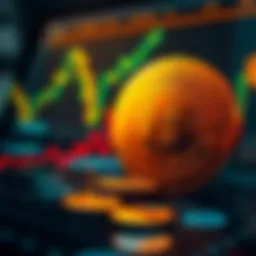 Conceptual visualization of financial analysis in cryptocurrency