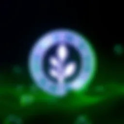 An illustration of the GreenCoin logo representing innovation in cryptocurrency.