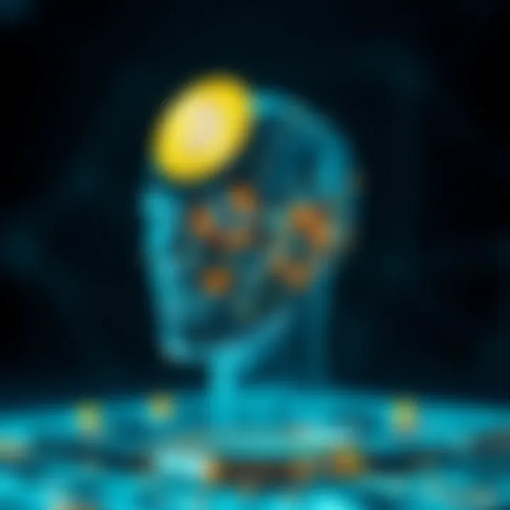 Conceptual art showing blockchain technology integration with AI.