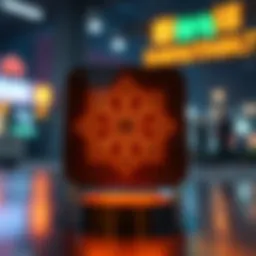 Conceptual illustration of Immutable X platform showcasing blockchain and NFT integration