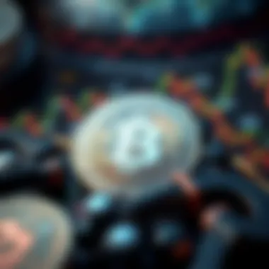 Conceptual illustration of market patterns in cryptocurrency