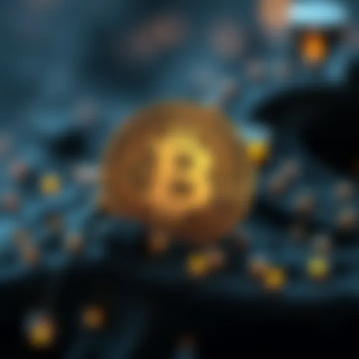 Visual representation of blockchain technology supporting new cryptocurrency