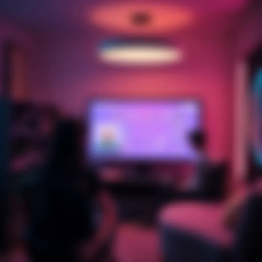 A conceptual illustration of the Room Network interface showcasing user engagement