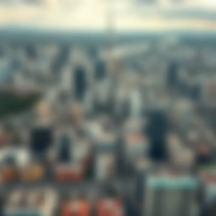 Aerial view of Saitama city showcasing urban landscape and technology developments