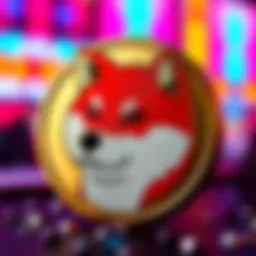 Shiba Inu Coin logo with a vibrant background