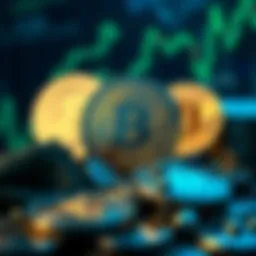 Conceptual illustration of stablecoins in the cryptocurrency market