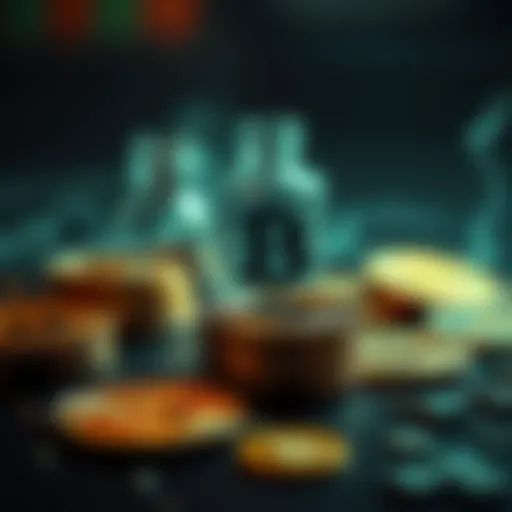 Conceptual representation of staking in cryptocurrency