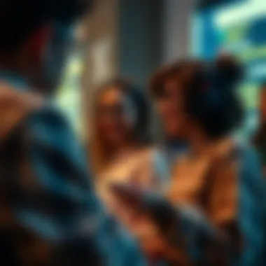 Illustration of Telegram community interactions focused on cryptocurrency discussions.