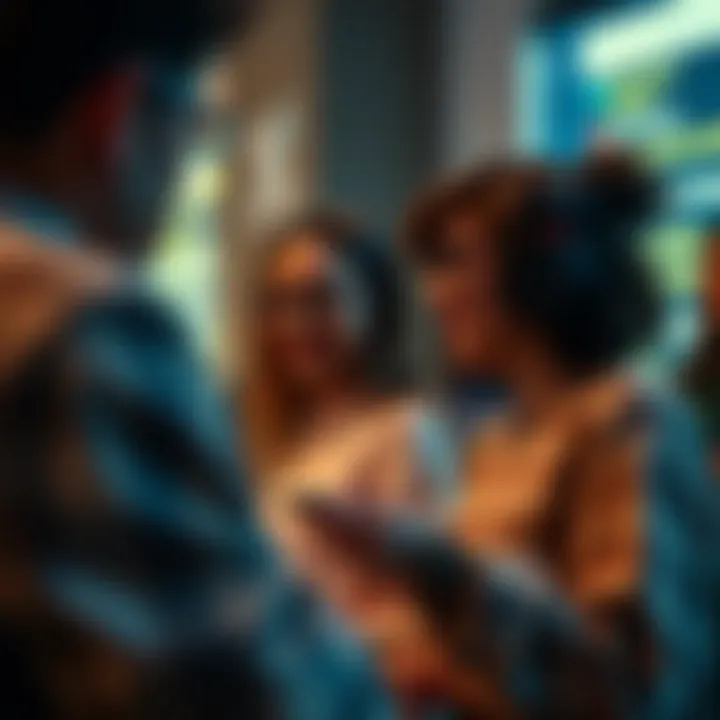 Illustration of Telegram community interactions focused on cryptocurrency discussions.