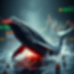 Concept of whale trading dynamics in cryptocurrency