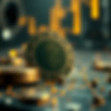 Conceptual illustration of blockchain technology and digital assets