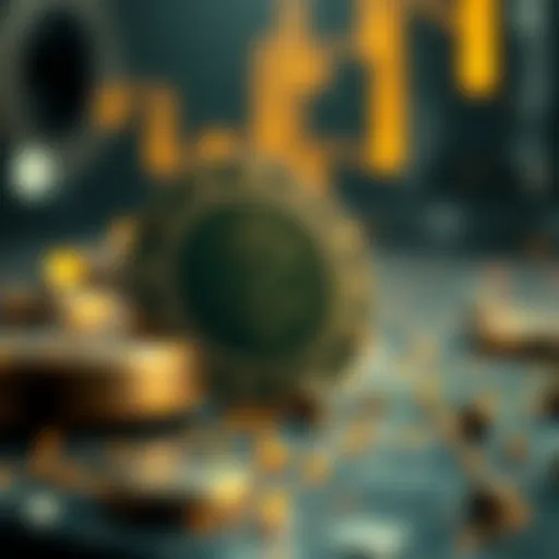 Conceptual illustration of blockchain technology and digital assets