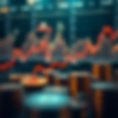 Graphical representation of the cryptocurrency market trends